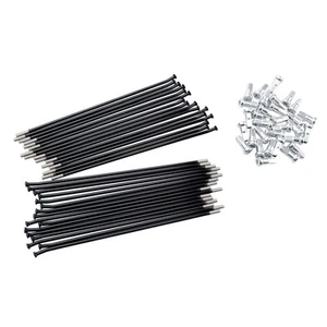 Tusk Motorcycle Spoke Kit - Rear 18" Black Spoke/Silver Nipple For Yamaha WR400F - Picture 1 of 5