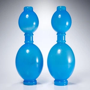 Blue Opaline Glass Objet d'art Mantel Decor Pendant Lamp Parts Iris Apfel - Picture 1 of 5