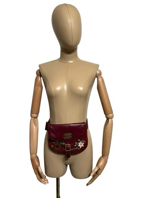 Vtg Dolce & Gabbana D&G AW2002 Red Suede & Leather Belt Bag - Image 1 of 4