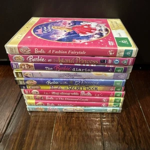 Barbie DVD Lot x10 – Fashion Fairytale, Rapunzel, Princess Popstar, Mermaidia - Picture 1 of 20