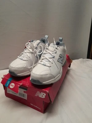 New Balance Women's 608 V5 Casual Comfort Cross Trainer Shoes, White - Blue  8w - Image 1 of 4