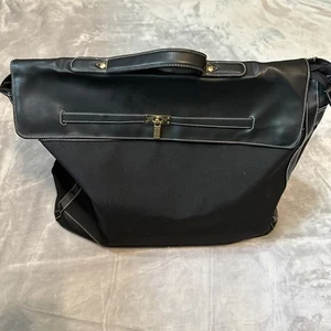 Elizabeth Arden Black Canvas & Leather Large Tote Travel Weekender Carryon Bag - Picture 1 of 19