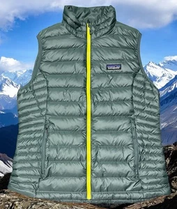 Patagonia Down Sweater Vest Women’s Size Large Green Outdoor Zip Up Puffer - Picture 1 of 5