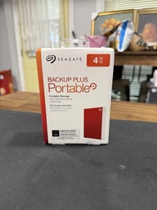 Seagate Backup Plus Portable 4tb External Hard Drive Hdd – Red Usb 3.0 For Pc - Picture 1 of 11