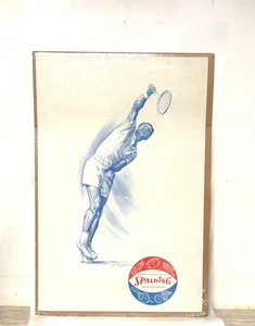 Vintage Spalding Tennis Sports Poster Jack Jewel 1960’s - Picture 1 of 2