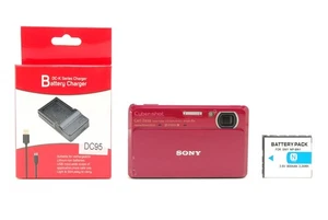 【EXC5】Sony Cyber-shot DSC-TX7 Red Compact Digital Camera w/Battery Charger Japan - Picture 1 of 9