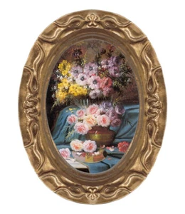 Cuadro artístico miniatura de flores de naturaleza muerta para casa de muñecas 8129 - Imagen 1 de 1