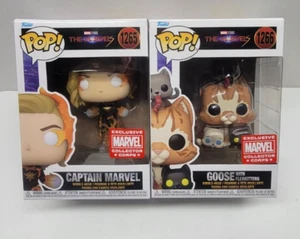 Funko POP! Goose w/ Flerkittens 1266 & Captain Marvel 1265 Preowned Never Opened - Picture 1 of 12