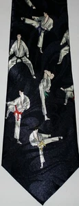 KARATE NECKTIE NEW TIE COBRA KIA SENSEI TEACHER STUDENT BLACK BELT SPORT - Picture 1 of 1