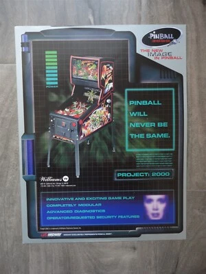 Pinball 2000 RFM Pinball Machine Flyer / Original Williams Brochure - Image 1 of 2