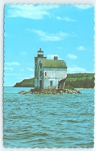 Postcard Abandoned Round Island Lighthouse Mackinac Island Michigan - Picture 1 of 2