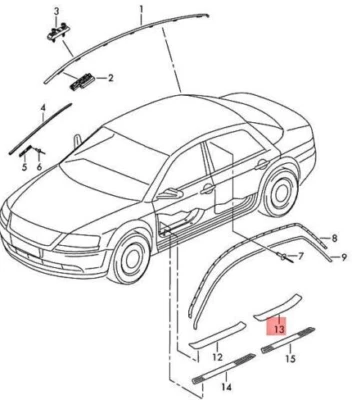 Nuevo moldura de umbral de puerta trasera izquierda VOLKSWAGEN PHAETON 3D0853539A Foto 1 de 4