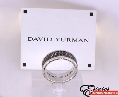 Anillo David Yurman “Streamline” Diamante Negro, Plata de Ley Banda Foto 1 de 4