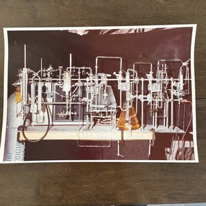 Vintage Photo Laboratory Science Lab Beakers Test Tubes In Line Measuring System - Picture 1 of 8