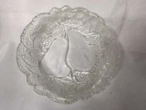 Vintage Jeannette Crystal Bowl Baltimore Pear 1950's 7.25" (87) - Picture 1 of 3