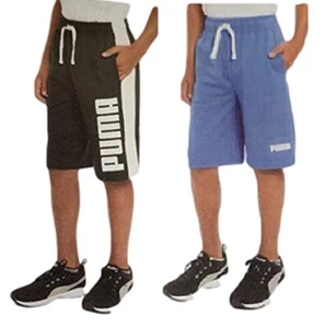 Puma Boys 2 Pack Shorts Black/Blue - Picture 1 of 3