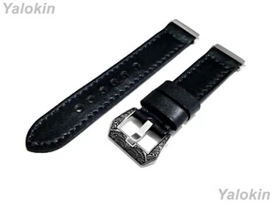 Black Brushed Leather Band Strap for Fitbit Versa 2 & Versa Lite Special Edition - Picture 1 of 9