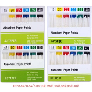 AZDENT Dental Endo Absorbent Paper Points Cotton Fiber Taper .02/.04/.06 15#-40# - Picture 1 of 31