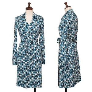 DIANE VON FURSTENBERG Silk Diamonds Check Printed Wrap Dress Size 0(K-133586) - Picture 1 of 12