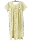 Vtg CHALLENGE Sz OS 12 - 14 Brunch /House Coat Button Up Gown Nylon & Lace Lemon