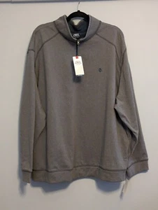 IZOD Saltwater Men's Jersey 2XL Micro Fleece Long Sleeve 1/4 Zip Gray NWT - Picture 1 of 9