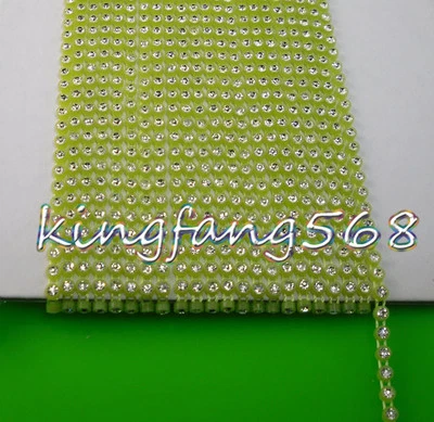 SS6 2mm Grado A Cristal Vidrio Transparente Estrás Ajuste Ajuste Cadena Plástico 10Yardas Foto 1 de 2