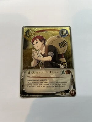Naruto CCG- Gaara of the Desert GOLD FOIL {Super Rare} 112b Damaged - Image 1 of 2