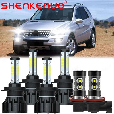 Para Mercedes-Benz ML350 2006 2007-2011 6x faros LED altos y bajos + bombillas antiniebla Foto 1 de 4