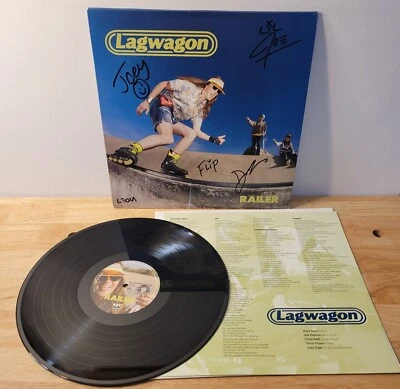 Autographed Lagwagon Railer Fat Wreck Chords Records With Insert LP Foto 1 de 4