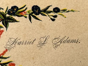 Antique Victorian Calling Card Harriet L. Adams Trade Card 1880 - Picture 1 of 2