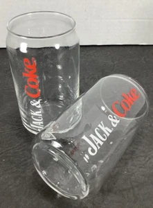 NEW! Set of (2) Jack Daniel's & Coke 16 oz. Can Glasses - Jack Daniels Whiskey - Picture 1 of 3