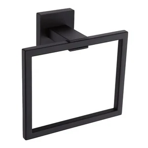 Bathroom Black Towel Ring Sus 304 Stainless Steel Square Towel Bartowel Rack Ma - Picture 1 of 7