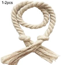 2Pcs Solid Color Weaving Cotton Linen Rope Curtain Tieback Holder New