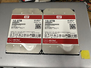 Lot of 2 Western Digital, WD100EFAX-68LHPN0, 10TB HDD Red 5400 RPM 3.5 INCH SATA