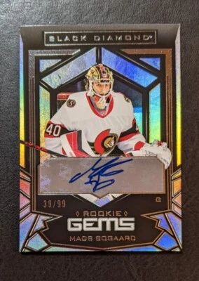 2022-23 Black Diamond Mads Sogaard Rookie Gems Auto /99 Senators #RG-MS - Image 1 of 2