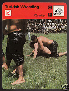 TURKISH WRESTLING Turkey Kirkpinar Sport History 1978 SPORTSCASTER CARD #30-14