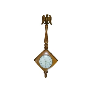 Vintage 31" Welby Clock with Diamond Shape Faux Wood Clock Base w/ Eagle - Picture 1 of 3