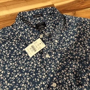 J.CREW Shirt Mens M Blue Flex Washed Floral Long Sleeve Button Down Slim Fit - Picture 1 of 9