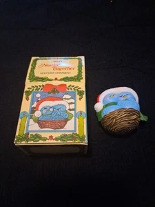 1982 AVON "Nestled Together Keepsake Christmas Ornament Bluebird Pair New In Box - Picture 1 of 4