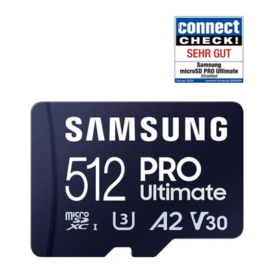 Samsung PRO Ultimate microSD-Speicherkarte inkl. SD Adapter - 512 GB - Bild 1 von 4