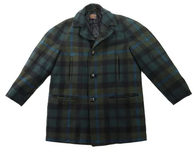 VTG 50s PENDLETON US Men’s 42 M L Green Plaid Wool Quilted Lined Car Jacket Coat - Image 1 of 4