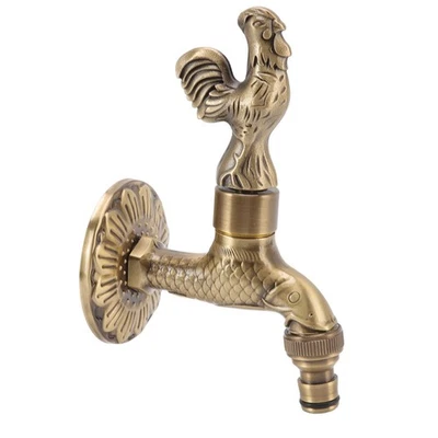 G1/2 Antike Messing Waschbecken Wasserhahn Hahn Fisch Arbeitsplatte - Bild 1 von 4