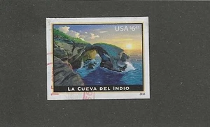 US Sc# 5040 $6.45 LA CUEVA DEL INDIO IMPERFORATE USED STAMP PRIORITY OFF PAPER S - Picture 1 of 1