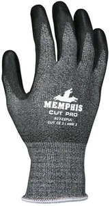 Memphis 92723PUM Cut Pro Salt & Pepper Shell Black Coated Gloves Size M(12 Pair) - Picture 1 of 1