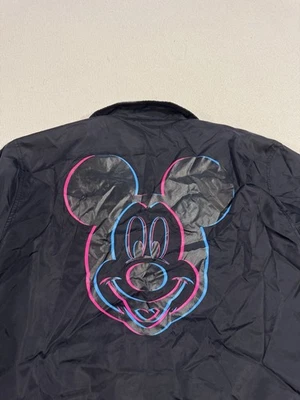 NEFF x Disney Bomber Jacket Medium Black Windbreaker Snap Button Mickey Mouse - Image 1 of 4