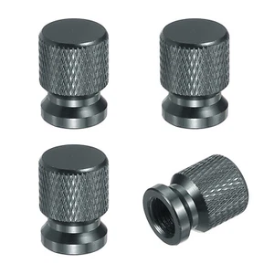 4 Pcs Aluminum Tire Valve Stem Caps Vehicle Car Tire Valve Air Cap Covers Grey - Picture 1 of 6