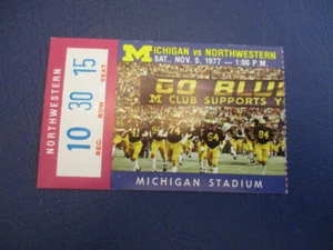 1977 Michigan vs Northwestern College Football Ticket Stub - Bild 1 von 2