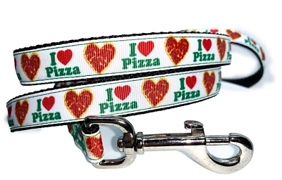 I love correa para pizza, 3/4" de ancho, elige tu longitud Linda correa para perro pequeño Foto 1 de 4
