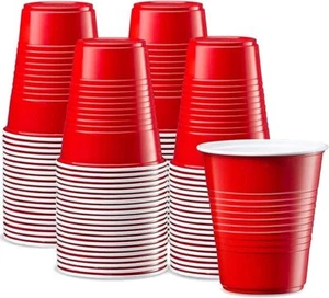 18 oz Red Cups Party Cups Heavy-Duty Plastic Cold Drinking Container BPA FREE - Picture 1 of 4