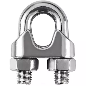 Wire Rope Cable Clamps U Bolt Saddle Clips Galvanised Steel Clip Fastener DIN 74 - Picture 1 of 16